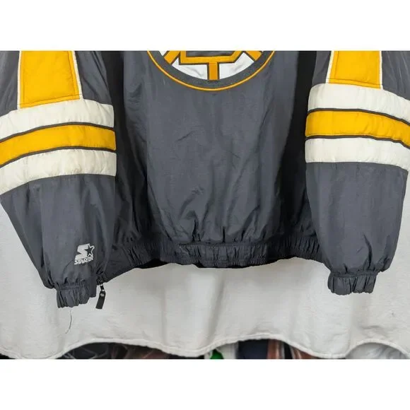 Vintage Starter Boston Bruins Pullover Puffer Coat w/ Front Pocket Size 2XL/XXL - Picture 14 of 15